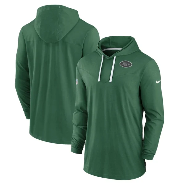 New york jets nike sideline pop performance pullover long sleeve hoodie t shirt Green