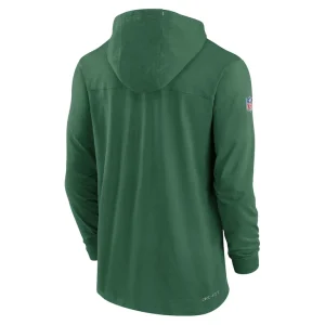 New york jets nike sideline pop performance pullover long sleeve hoodie t shirt Green L