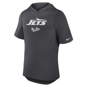 New york jets nike tri blend performance hoodie t shirt anthracite Multi M