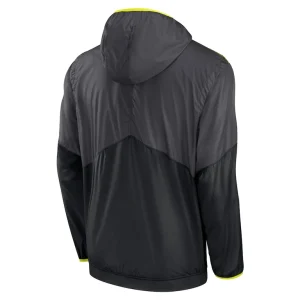 New york jets nike volt hoodie half zip jacket anthracite Multi L