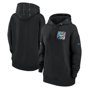 New york jets nike womens 2023 nfl crucial catch club pullover hoodie Black