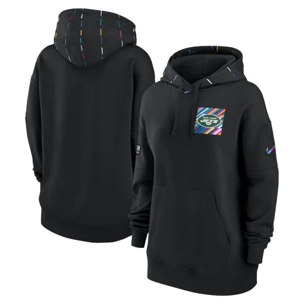 New york jets nike womens 2023 nfl crucial catch club pullover hoodie Black