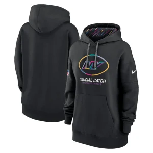 New york jets nike womens 2024 nfl crucial catch club pullover hoodie Black