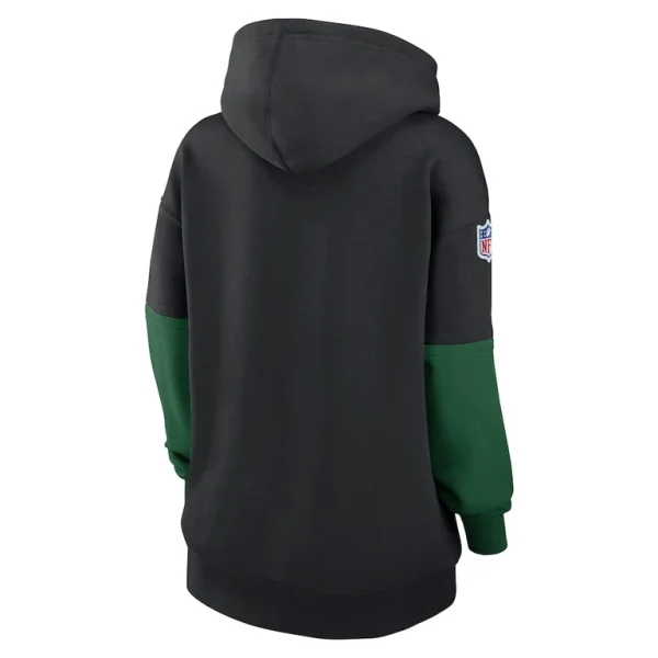 New york jets nike womens 2024 sideline essential fleece pullover hoodie Black M