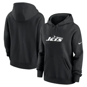 New york jets nike womens club fleece pullover hoodie Black