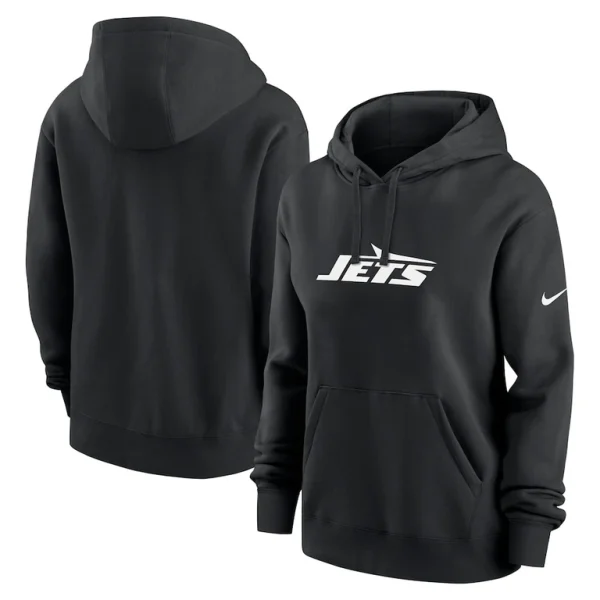 New york jets nike womens club fleece pullover hoodie Black