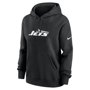 New york jets nike womens club fleece pullover hoodie Black S