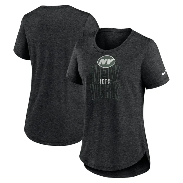 New york jets nike womens fashion tri blend t shirt Heather black