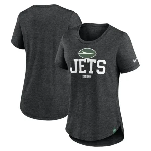 New york jets nike womens fashion tri blend t shirt Heather black