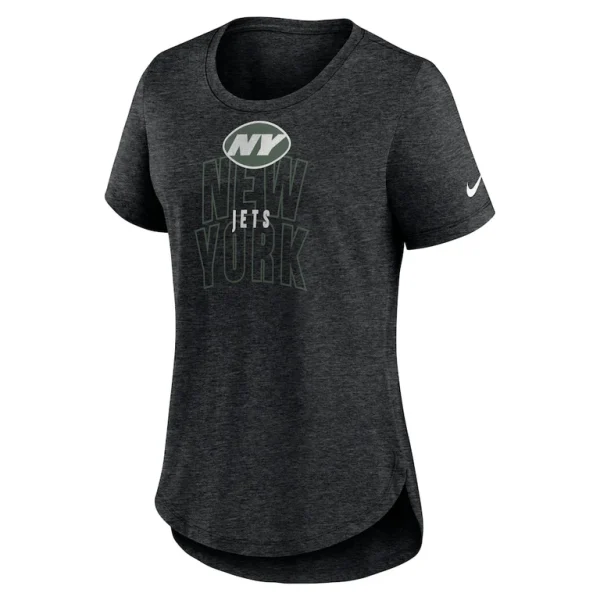 New york jets nike womens fashion tri blend t shirt Heather black S
