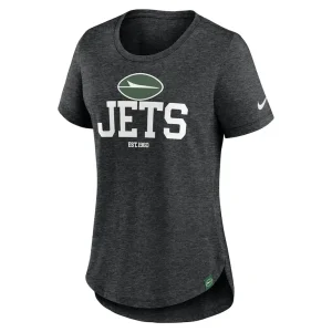 New york jets nike womens fashion tri blend t shirt Heather black S