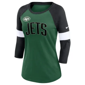 New york jets nike womens football pride raglan 34 sleeve t shirt Heather greenheather black S