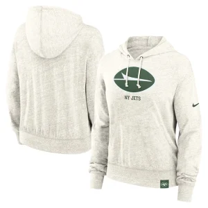 New york jets nike womens gym vintage logo pullover hoodie Cream