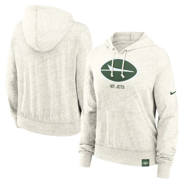 New york jets nike womens gym vintage logo pullover hoodie Cream