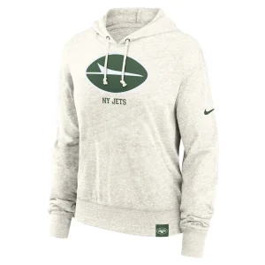 New york jets nike womens gym vintage logo pullover hoodie Cream S