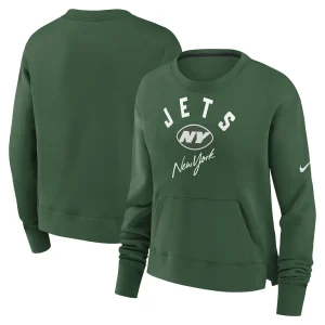 New york jets nike womens high hip fleece pullover sweatshirt Green