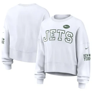 New york jets nike womens oversized pullover sweatshirt White