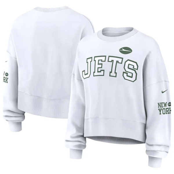 New york jets nike womens oversized pullover sweatshirt White