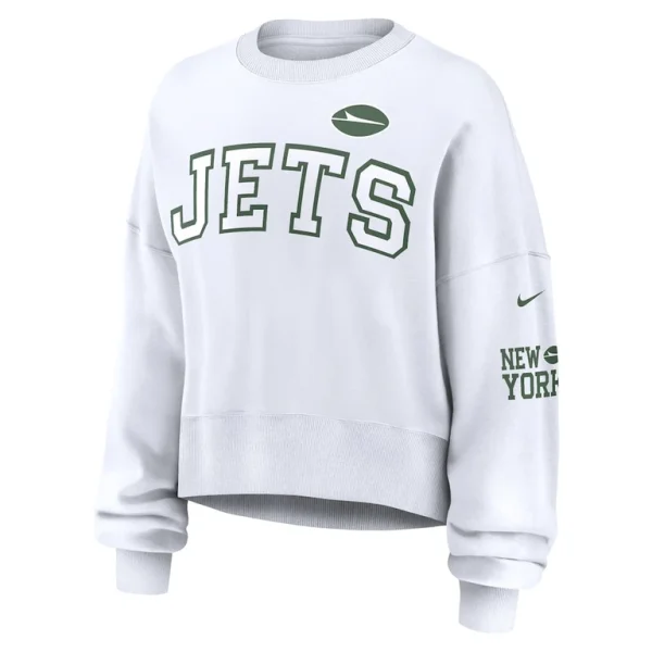 New york jets nike womens oversized pullover sweatshirt White S