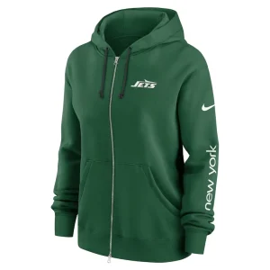 New york jets nike womens phoenix hoodie full zip sweatshirt Green S