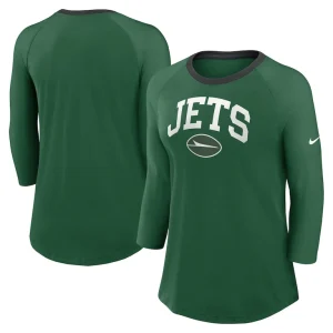 New york jets nike womens raglan 34 sleeve t shirt Green