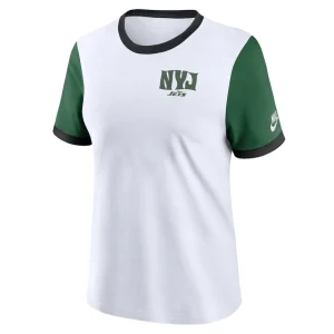 New york jets nike womens rewind ringer t shirt Whitegreen S