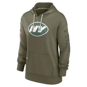 New york jets nike womens salute to service performance pullover hoodie Olive S