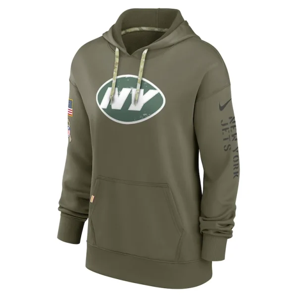 New york jets nike womens salute to service performance pullover hoodie Olive S
