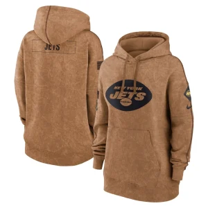 New york jets nike womens salute to service pullover hoodie Brown