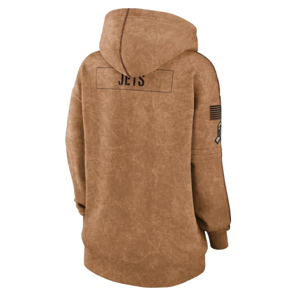 New york jets nike womens salute to service pullover hoodie Brown M