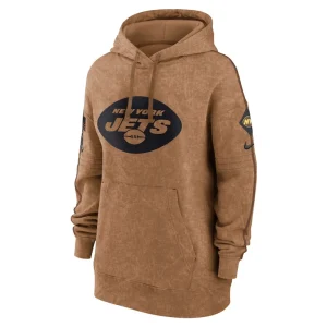 New york jets nike womens salute to service pullover hoodie Brown S