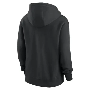 New york jets nike womens wordmark club fleece pullover hoodie Black M