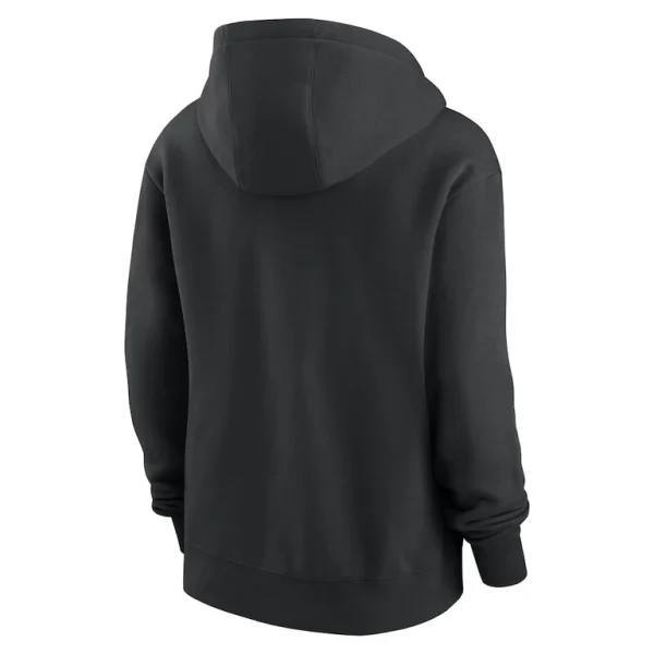 New york jets nike womens wordmark club fleece pullover hoodie Black M