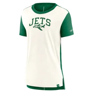 New york jets nike womens wordmark tri blend t shirt Creamkelly green S