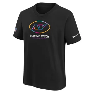 New york jets nike youth 2024 nfl crucial catch t shirt Black Yth M