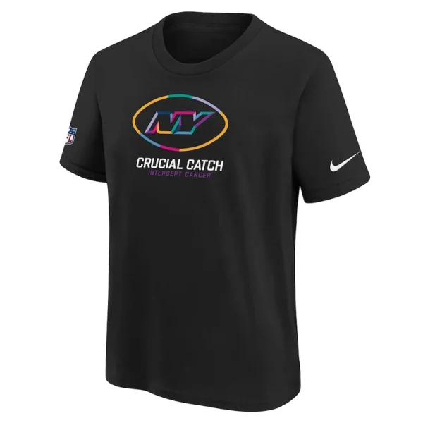 New york jets nike youth 2024 nfl crucial catch t shirt Black Yth M