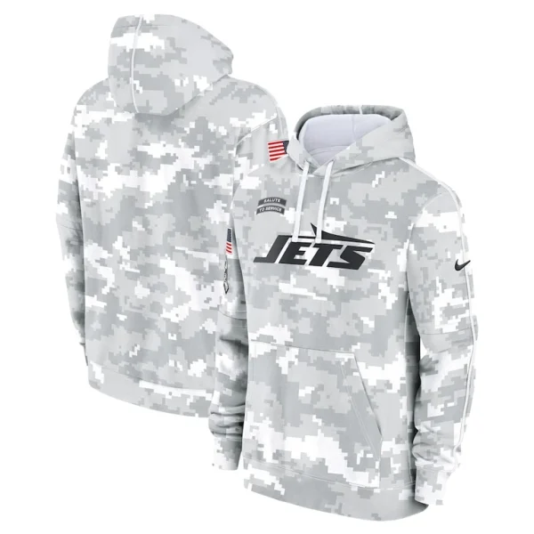 New york jets nike youth 2024 salute to service pullover hoodie Whitegray