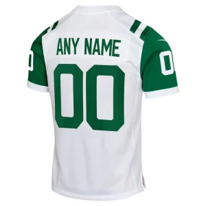 New york jets nike youth classic alternate custom replica jersey White Yth L