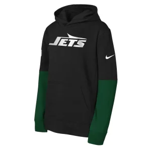 New york jets nike youth club pullover hoodie Black Yth M