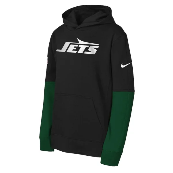 New york jets nike youth club pullover hoodie Black Yth M
