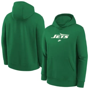 New york jets nike youth rewind club fleece pullover hoodie Kelly green