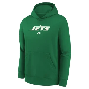 New york jets nike youth rewind club fleece pullover hoodie Kelly green Yth M