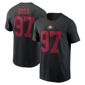 Nick bosa san francisco 49ers nike player name number t shirt Black