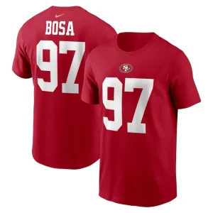 Nick bosa san francisco 49ers nike player name number t shirt Scarlet