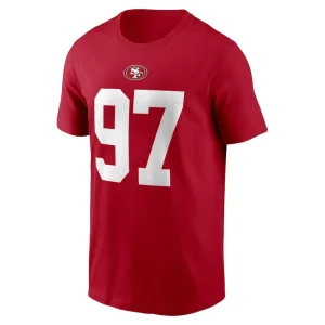 Nick bosa san francisco 49ers nike player name number t shirt Scarlet M