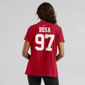 Nick bosa san francisco 49ers nike womens player name number t shirt Scarlet 2XL