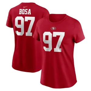Nick bosa san francisco 49ers nike womens player name number t shirt Scarlet