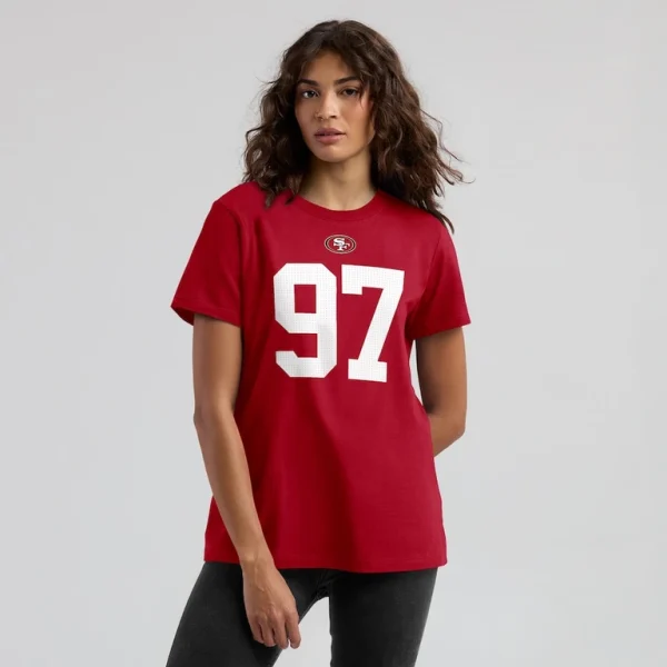 Nick bosa san francisco 49ers nike womens player name number t shirt Scarlet XL