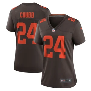 Nick chubb cleveland browns nike womens alternate game jersey Brown