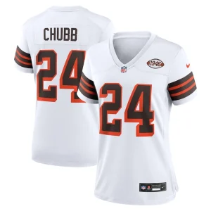 Nick chubb cleveland browns nike womens alternate game jersey White
